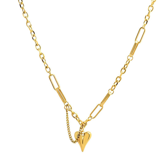 18K GOLD PLATED STAINLESS STEEL "HEART" NECKLACE